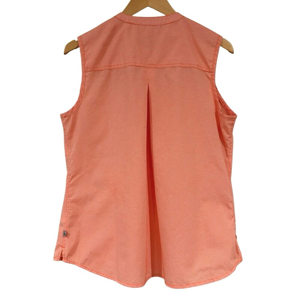 Robbin Jean Sleeveless Outdoor Fishing Shirt Coral Gingham Utility Top Women L - Picture 3 of 9